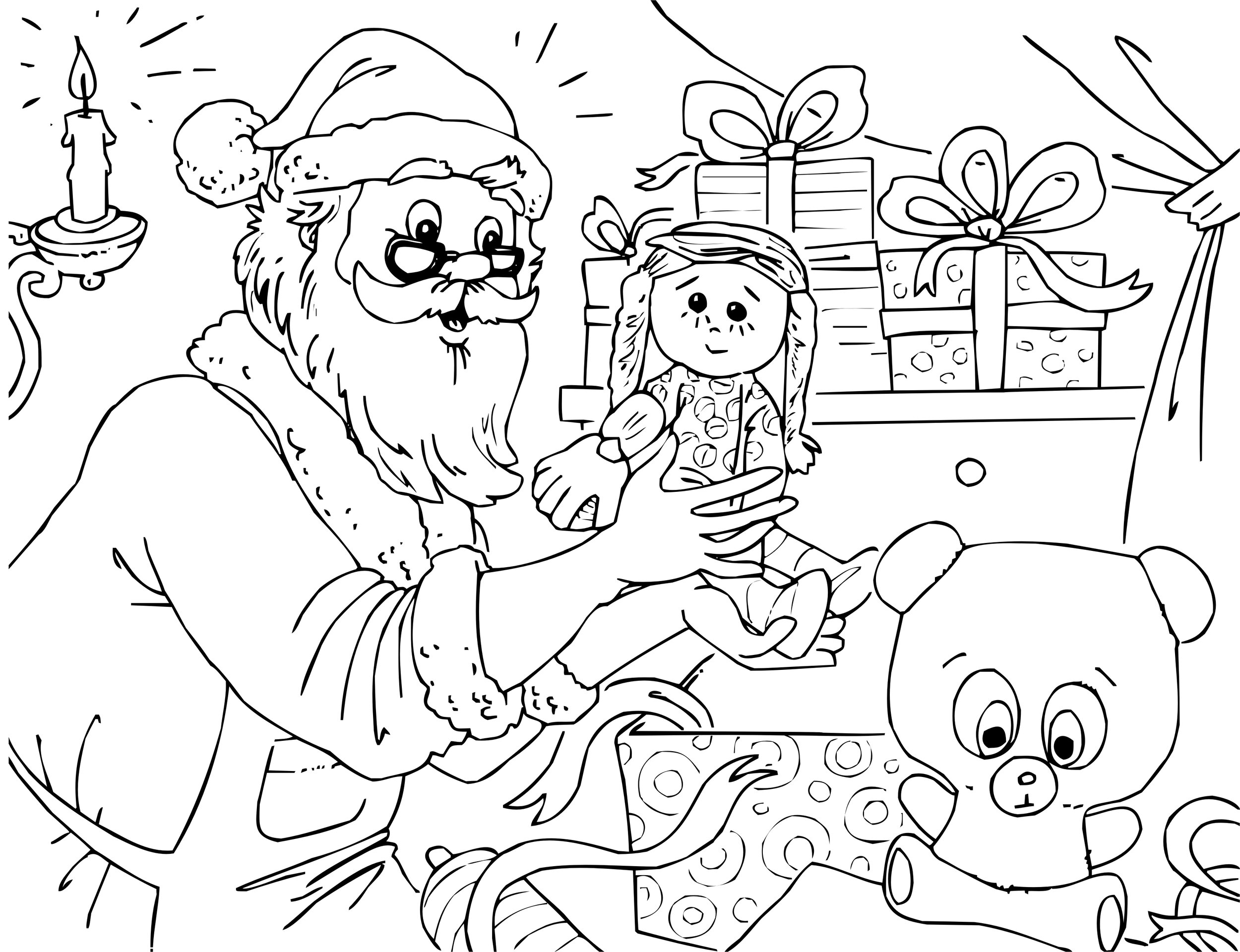 Santa Workshop Christmas Coloring Pages